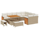Havesofa Sæt med pude 13 pcs Beige og creme polyrattan