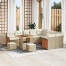 Havesofa Sæt med pude 13 pcs Beige og creme polyrattan