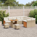 Havesofa Sæt med pude 13 pcs Beige og creme polyrattan