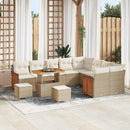 Havesofa Sæt med pude 13 pcs Beige og creme polyrattan