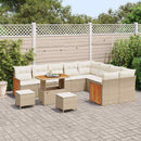 Havesofa Sæt med pude 13 pcs Beige og creme polyrattan