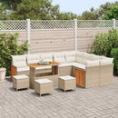 Havesofa Sæt med pude 14 pcs Beige og creme polyrattan