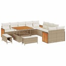 Havesofa Sæt med pude 17 pcs Beige og creme polyrattan