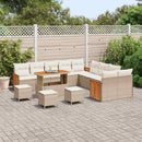 Havesofa Sæt med pude 18 pcs Beige og creme polyrattan