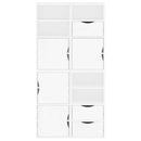 sidekabinetter 4 stk ODDA 40x24x79 cm massivt fyrretræ hvid