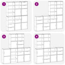 sidekabinetter 6 stk ODDA 40x24x79 cm massivt fyrretræ