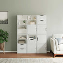 sidekabinetter 6 stk ODDA 40x24x79 cm massivt fyrretræ hvid
