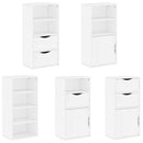 sidekabinetter 5 stk ODDA 40x24x79 cm massivt fyrretræ hvid