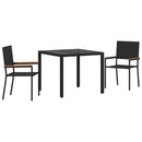 Have Spisebordssæt 3 pcs Sort polyrattan