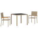 Have Spisebordssæt 3 pcs Beige polyrattan