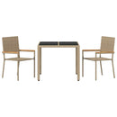 Have Spisebordssæt 3 pcs Beige polyrattan