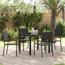 Have Spisebordssæt 5 pcs Sort polyrattan