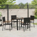 Have Spisebordssæt 5 pcs Sort polyrattan