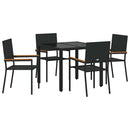 Have Spisebordssæt 5 pcs Sort polyrattan