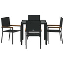 Have Spisebordssæt 5 pcs Sort polyrattan