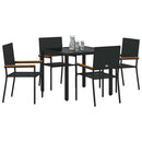 Have Spisebordssæt 5 pcs Sort polyrattan