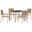 Have Spisebordssæt 5 stk. Beige polyrattan