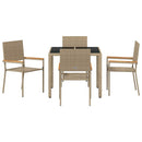 Have Spisebordssæt 5 stk. Beige polyrattan