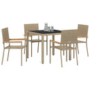 Have Spisebordssæt 5 stk. Beige polyrattan