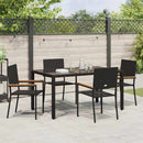 Have Spisebordssæt 5 pcs Sort polyrattan