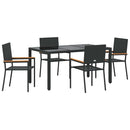 Have Spisebordssæt 5 pcs Sort polyrattan