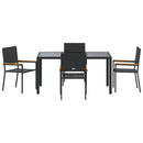 Have Spisebordssæt 5 pcs Sort polyrattan