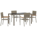 Have Spisebordssæt 5 pcs Grå polyrattan