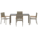 Have Spisebordssæt 5 pcs Grå polyrattan