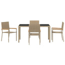 Have Spisebordssæt 5 stk. Beige polyrattan
