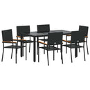 Have Spisebordssæt 7 pcs Sort polyrattan