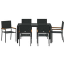 Have Spisebordssæt 7 pcs Sort polyrattan