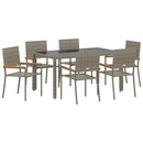 Have Spisebordssæt 7 pcs Grå polyrattan