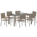 Have Spisebordssæt 7 pcs Grå polyrattan