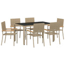 Have Spisebordssæt 7 pcs Beige polyrattan