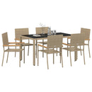 Have Spisebordssæt 7 pcs Beige polyrattan