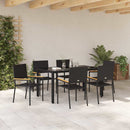 Have Spisebordssæt 7 pcs Sort polyrattan