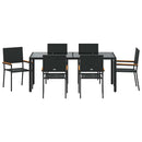 Have Spisebordssæt 7 pcs Sort polyrattan