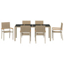 Have Spisebordssæt 7 stk. Beige polyrattan