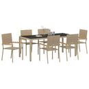 Have Spisebordssæt 7 stk. Beige polyrattan