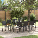 Have Spisebordssæt 9 pcs Sort polyrattan