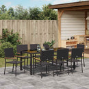 Have Spisebordssæt 9 pcs Sort polyrattan