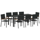 Have Spisebordssæt 9 pcs Sort polyrattan
