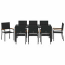 Have Spisebordssæt 9 pcs Sort polyrattan