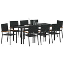 Have Spisebordssæt 9 pcs Sort polyrattan