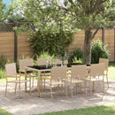 Have Spisebordssæt 9 pcs Beige polyrattan
