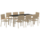 Have Spisebordssæt 9 pcs Beige polyrattan