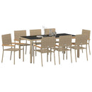 Have Spisebordssæt 9 pcs Beige polyrattan