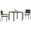 Have Spisebordssæt 3 pcs Sort polyrattan