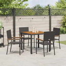 Have Spisebordssæt 5 pcs Sort polyrattan