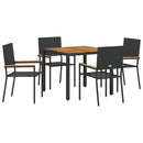 Have Spisebordssæt 5 pcs Sort polyrattan